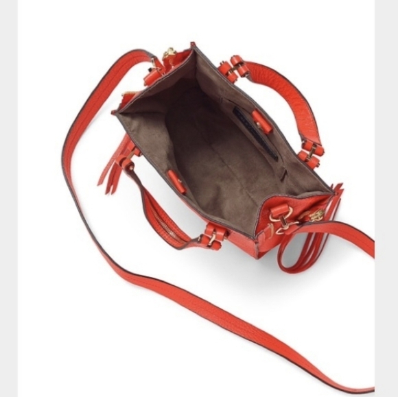 Rebecca Minkoff Leather Mini Blair Tote Crossbody Handbag in Poppy  *No Fringe - Picture 3 of 16